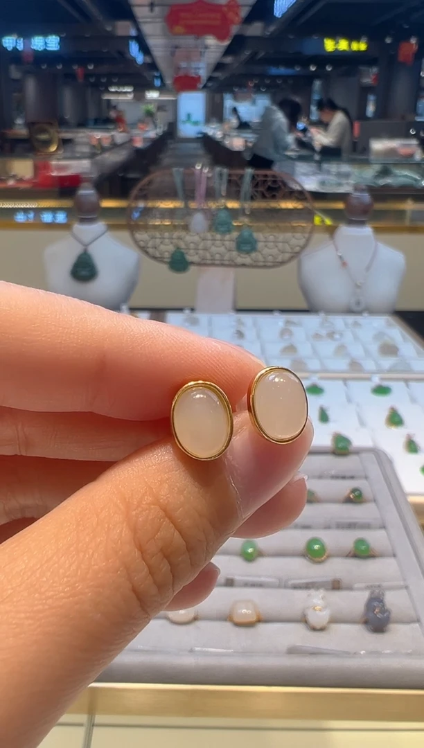 【闪购商品】和田玉耳饰银S925镶嵌26