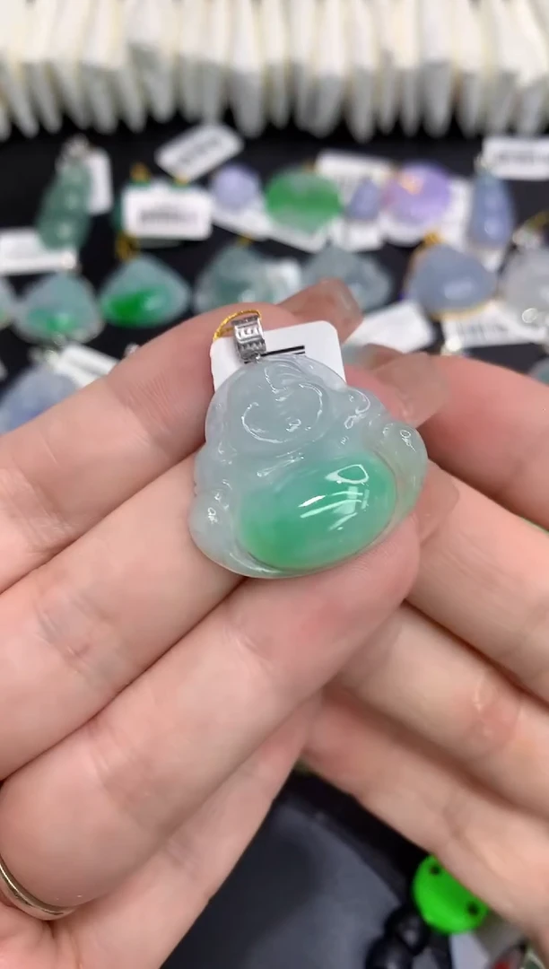 吊坠(不含链)18K金镶嵌翡翠1111111111111