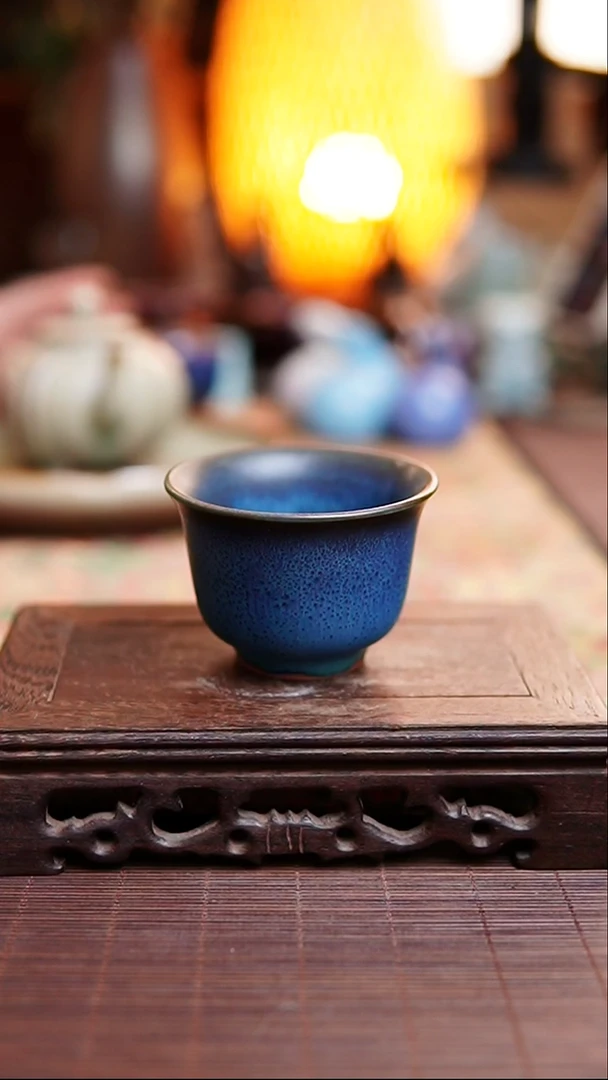 铜系青蓝  铃铛杯