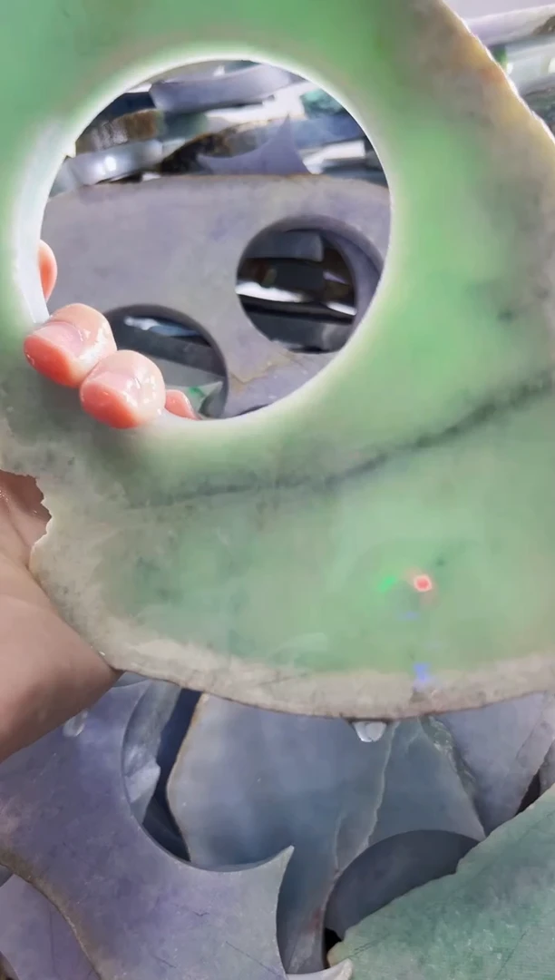 裸石翡翠缅甸A货翡翠文40