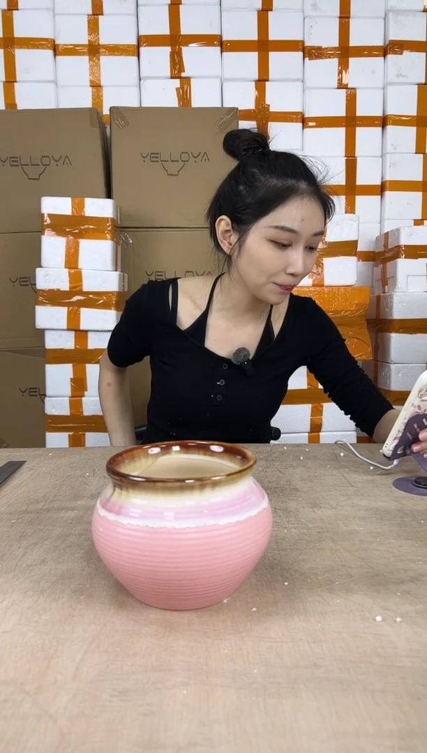 罐罐粉流釉14x12