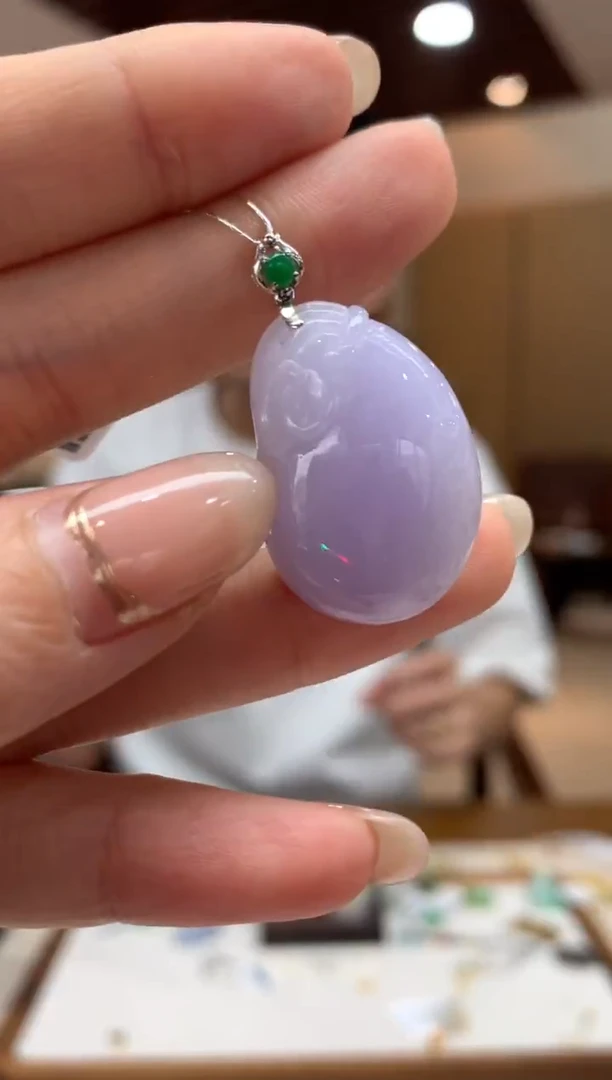 吊坠(不含链)18K金镶嵌翡翠钱袋