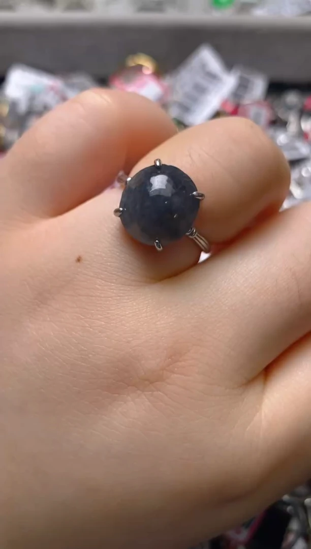 银S925镶嵌戒指翡翠百内无证书