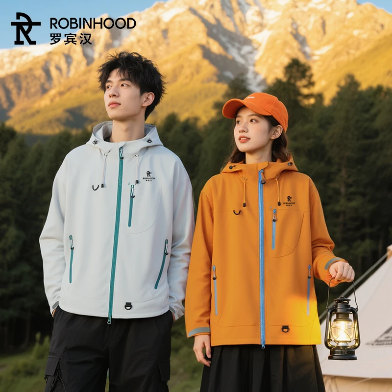 ROBINHOOD/罗宾汉户外工装男女同款2025冲锋秋冬季大气保暖外套