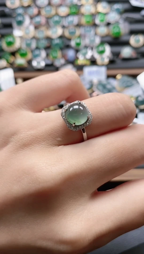 【闪购商品】翡翠戒指银S925镶嵌51511