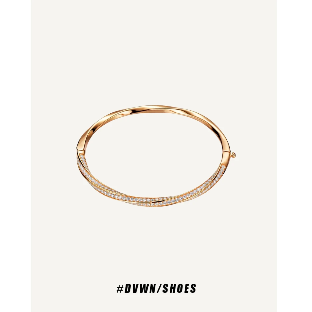 铜合金合成锆石手镯 【莫比乌斯系列】莫比乌斯带钻手镯金色轻奢