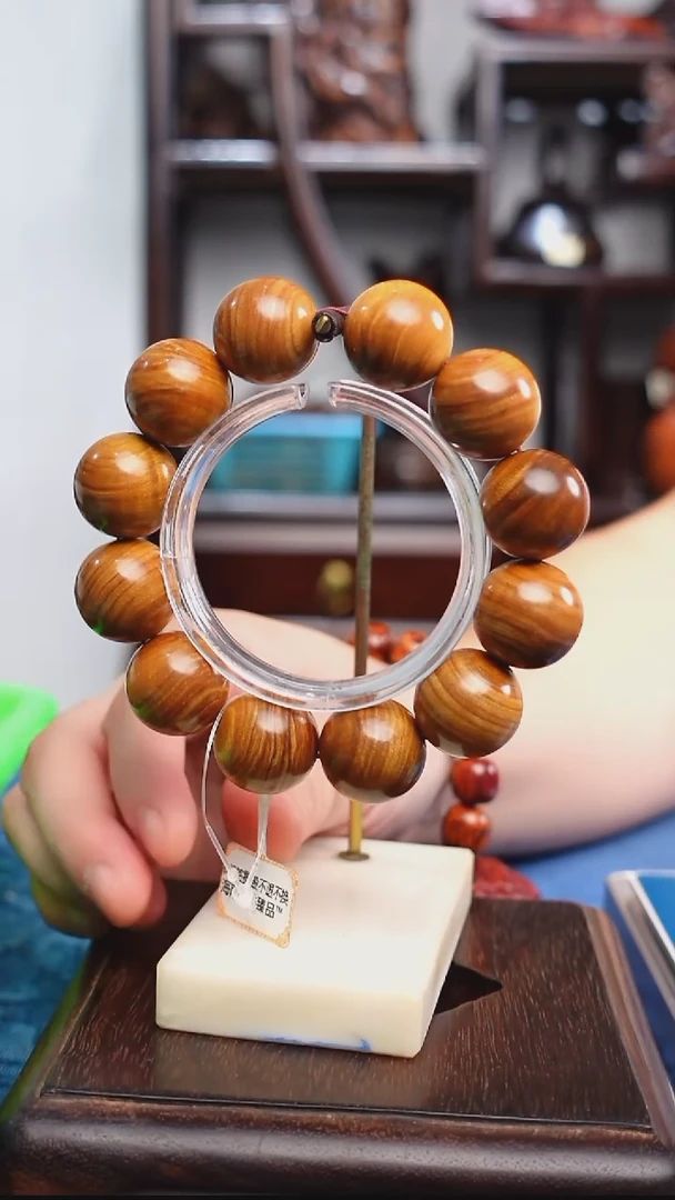 木海南木王奶香木坡垒2.0水波纹手串