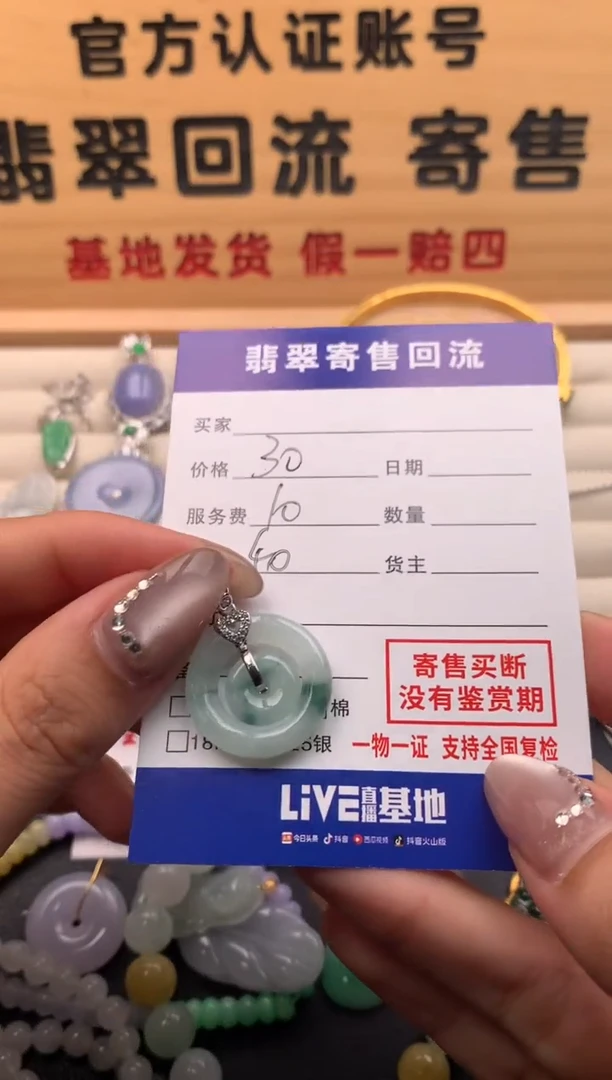 【闪购商品】翡翠颈饰银S925镶嵌10125588