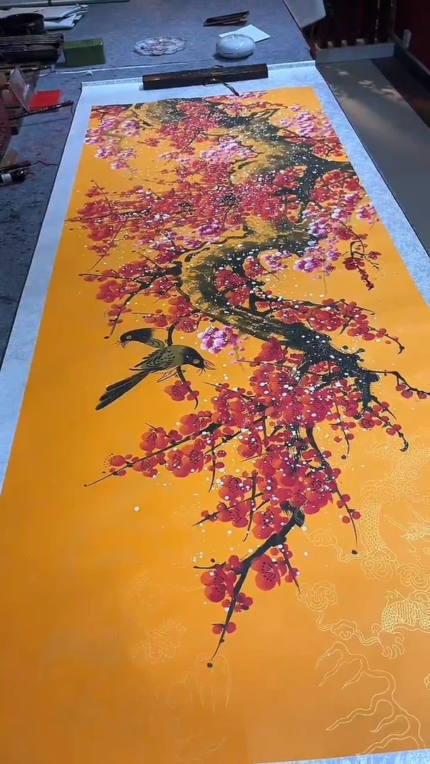 【闪购商品】书法谷兰老师作品红梅