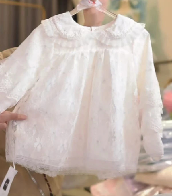 【1001打底衫】百搭女童洋气宝宝春夏百搭舒适柔软蕾丝儿童童装