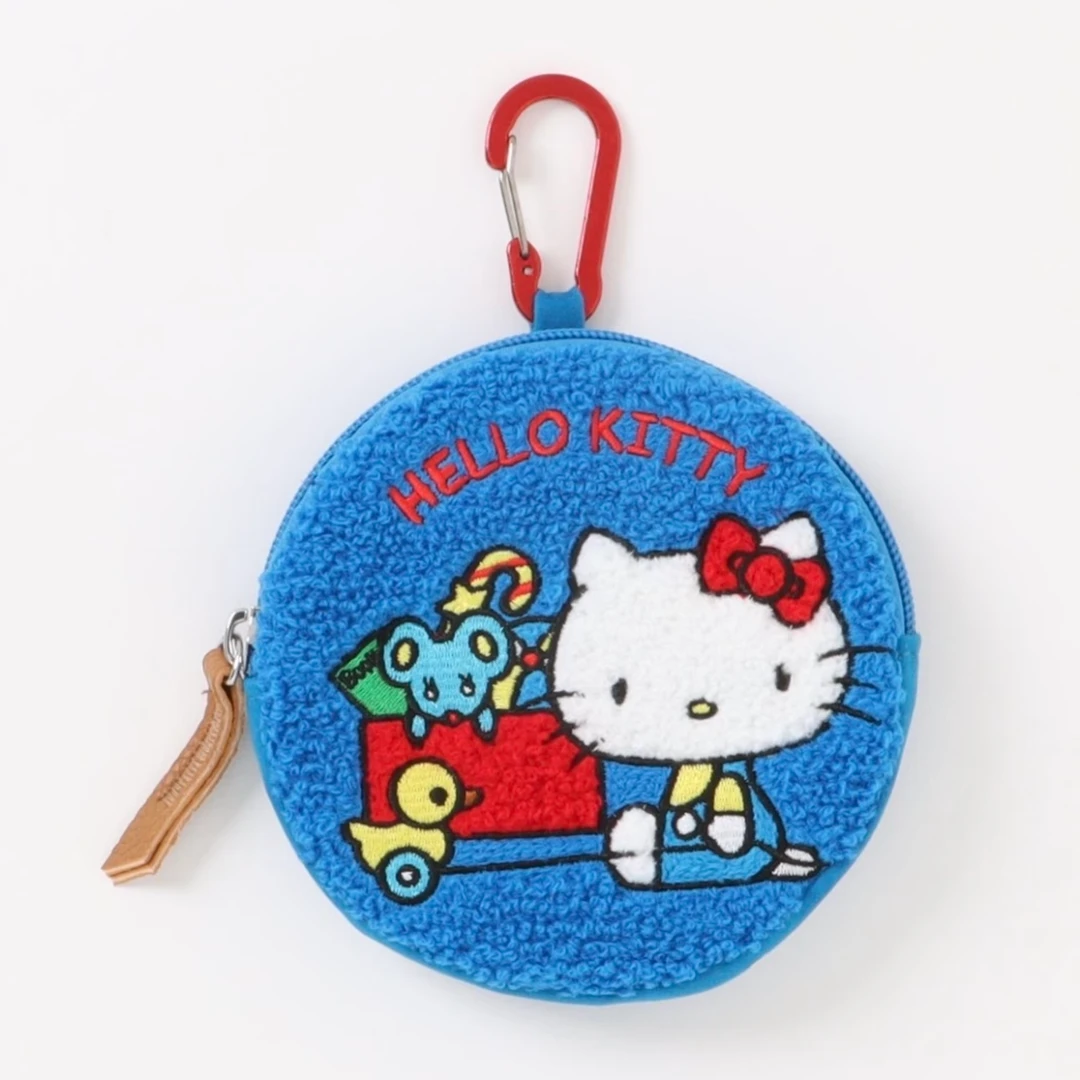 【大阪限定】Hello Kitty Kitty拉小车 蓝色耳机钥匙扣包