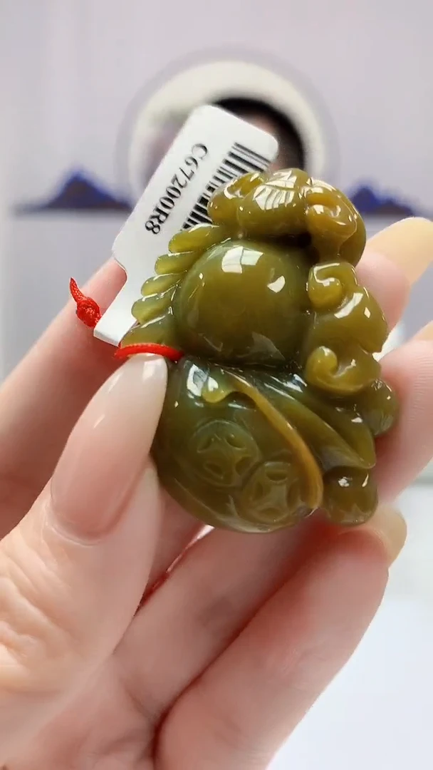 【闪购商品】定制翡翠未镶嵌4812DD-毛货挂件80