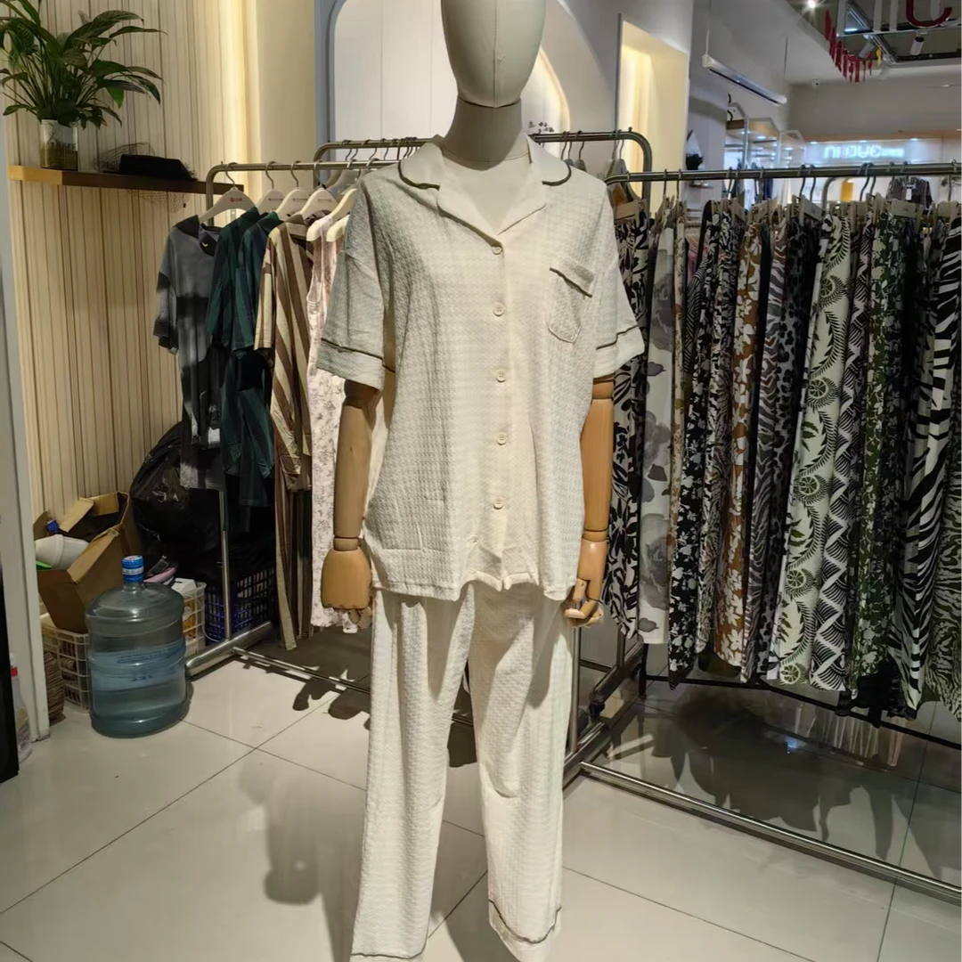 短袖长裤夏季睡衣家居服套装时尚休闲简约831400和831399和831388