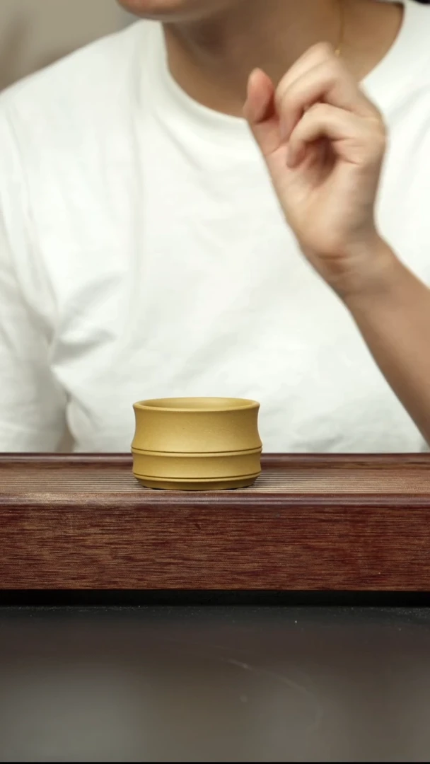 紫砂茶壶黄金段 竹节杯