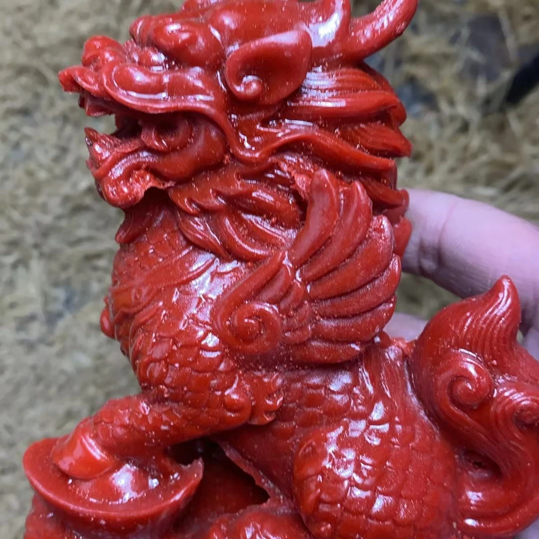 天然辰砂红麒麟辰砂摆件（杰起臻选）