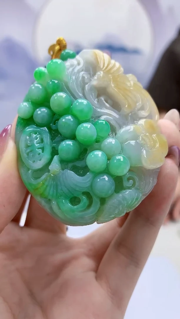 定制翡翠未镶嵌4812jw-毛货挂件赠珠链66