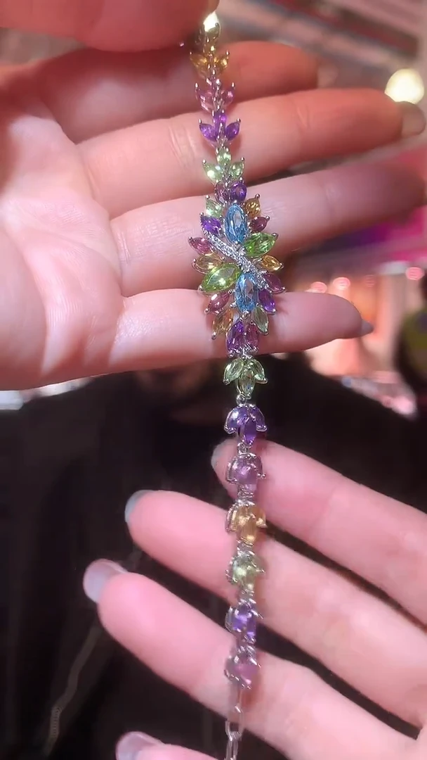 银S925镶嵌手链水晶【宝石世家严选】