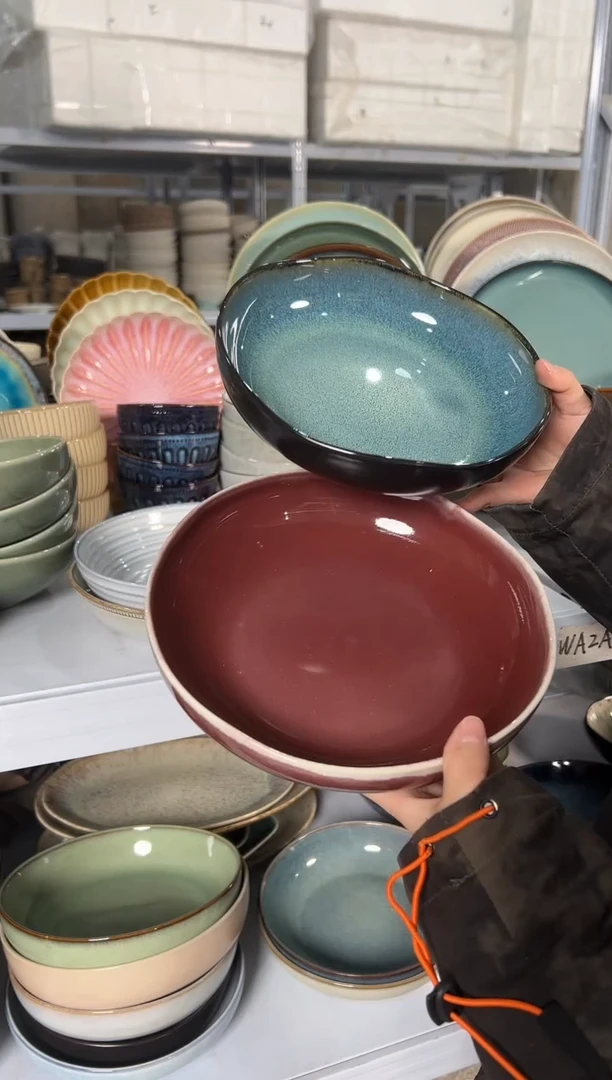 陶瓷外贸尾货瑕疵满20包邮X2 深盘组合