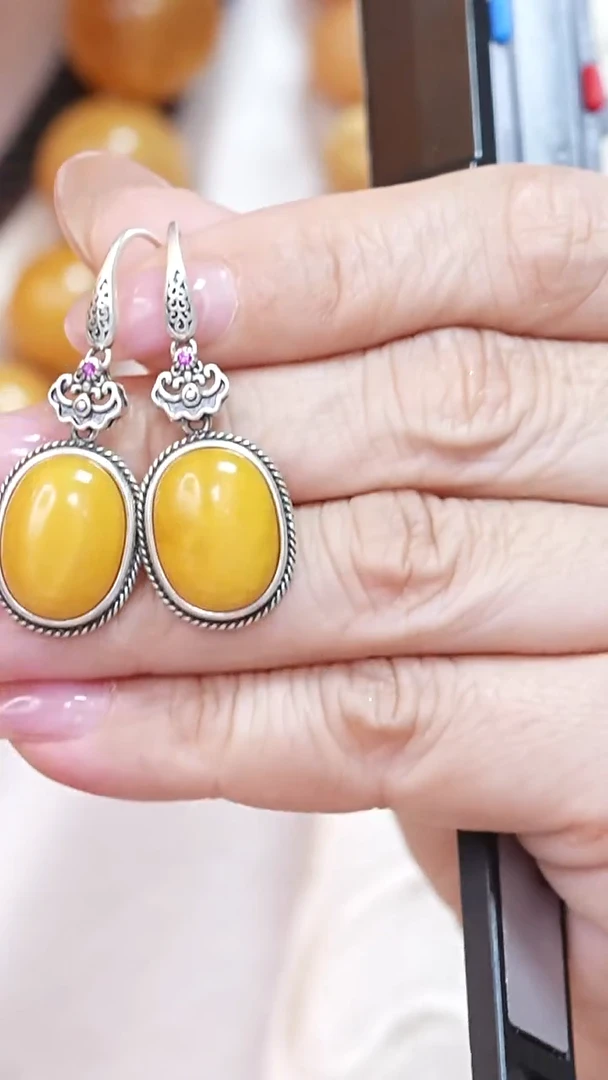 蜜蜡颈饰银S925镶嵌5594天然蜜蜡珠宝奇石云端妖孽全部保真