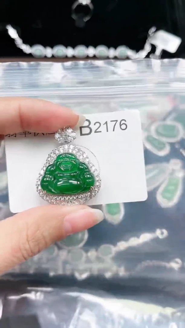 【闪购商品】翡翠颈饰未镶嵌赠皮绳2176