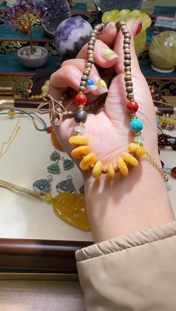 琥珀颈饰未镶嵌多样性发一件 067