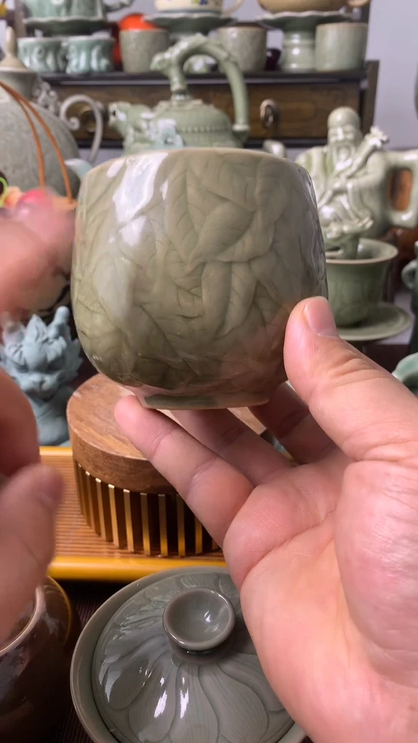 【闪购商品】耀州窑二级榆叶杯1只