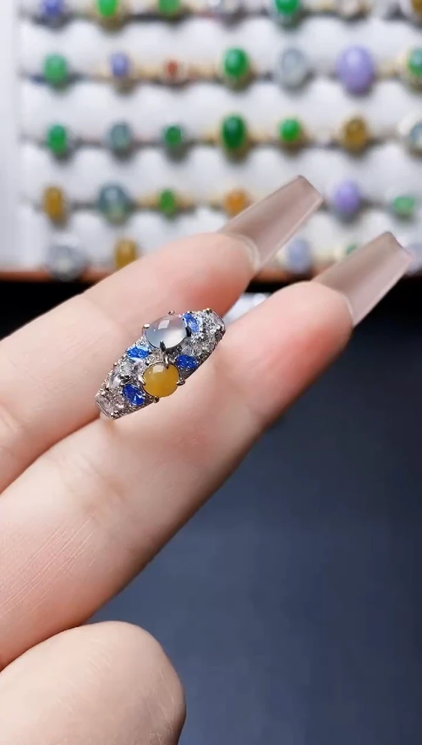 银S925镶嵌戒指翡翠0418