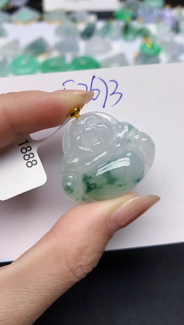 颈饰18K金镶嵌翡翠天然缅甸A货翡翠百元以上9元证书费自理