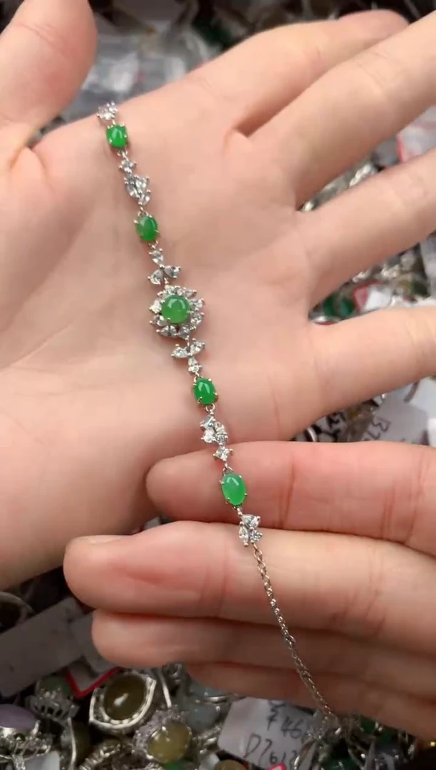 银S925镶嵌戒指翡翠555   9