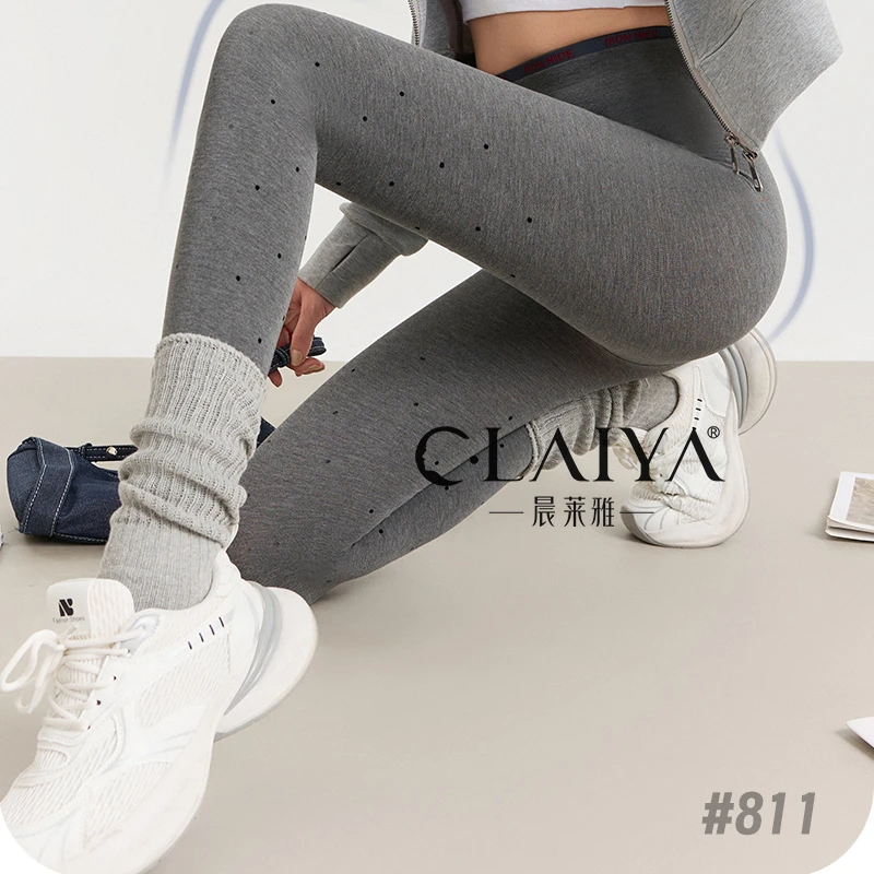 【晨莱雅】2025年新品春季植绒小香风印花裤袜811