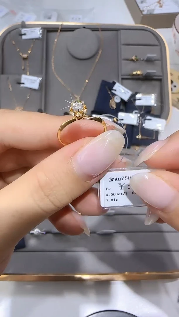 18K金镶嵌戒指/指环钻石2108