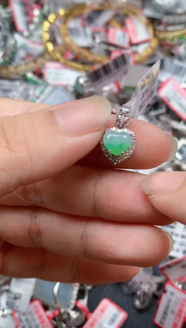 银S925镶嵌戒指翡翠天然A货缅甸翡翠