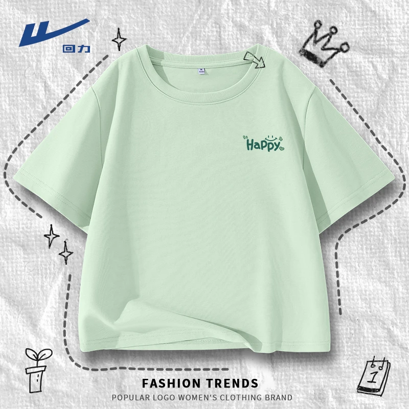 Warrior/回力薄荷曼波短袖2025潮牌美式上衣字母印花显瘦休闲短袖