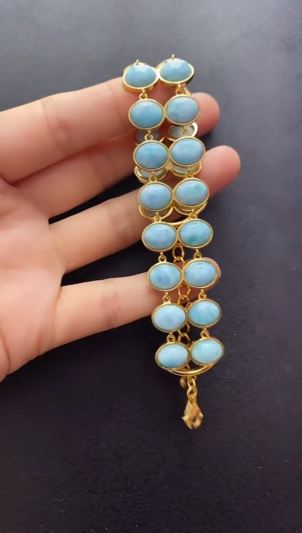 未镶嵌针钠钙石（海纹石）手链手链