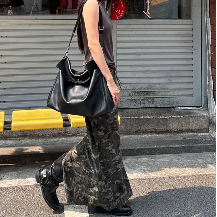 迷彩故事” 迷彩抽绳百搭直筒长裙女夏季新款气质高腰显瘦半身裙