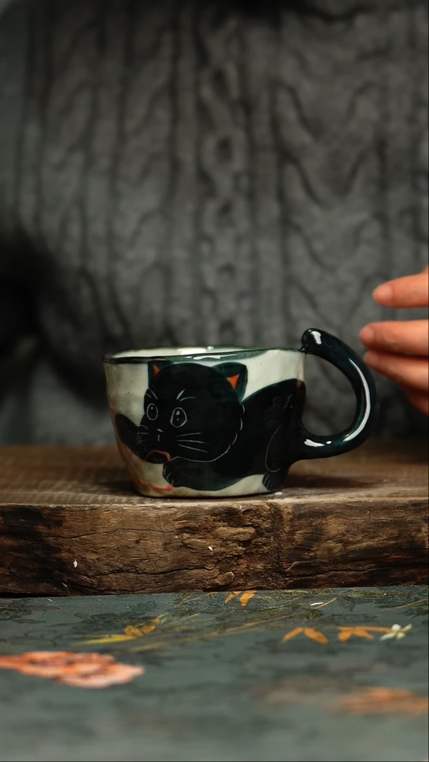 【闪购商品】杯杯釉下彩手工手绘同款陶器