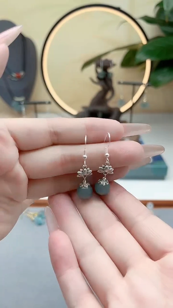 银S925镶嵌耳饰玛瑙/玉髓01