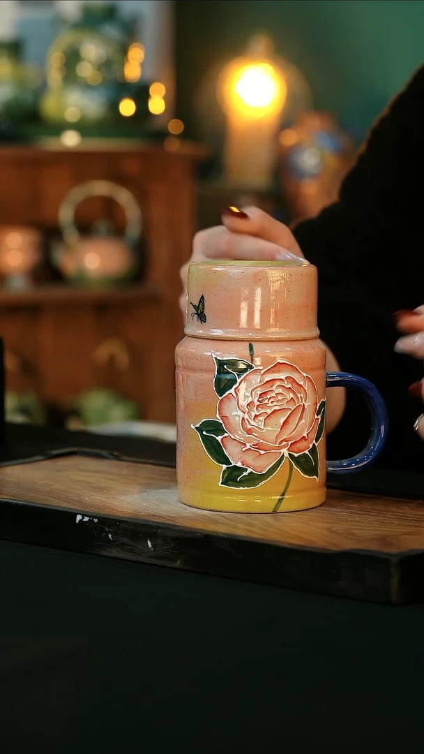 【闪购商品】杯手绘心瓷陶瓷浮力