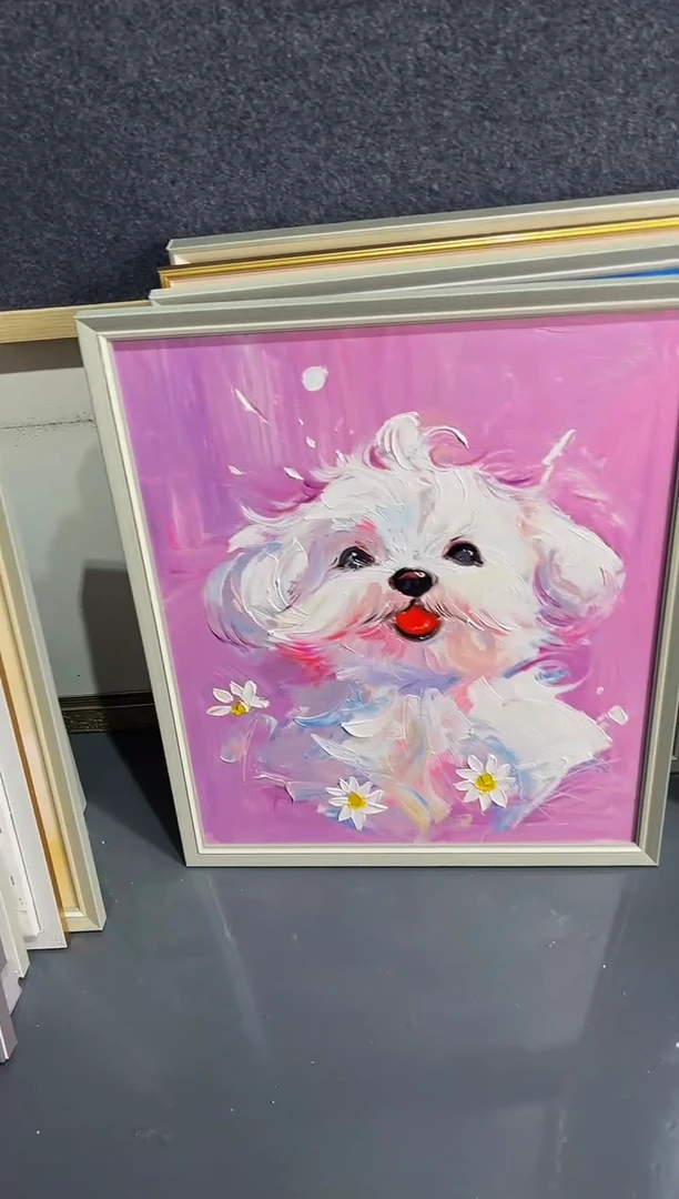 【闪购商品】油画60号 50*60 小狗-手绘油画