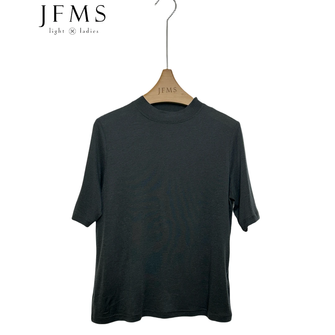 JFMS【直播间同价】“闭眼入～”打底时尚百搭光板T恤黑色打底衫T726