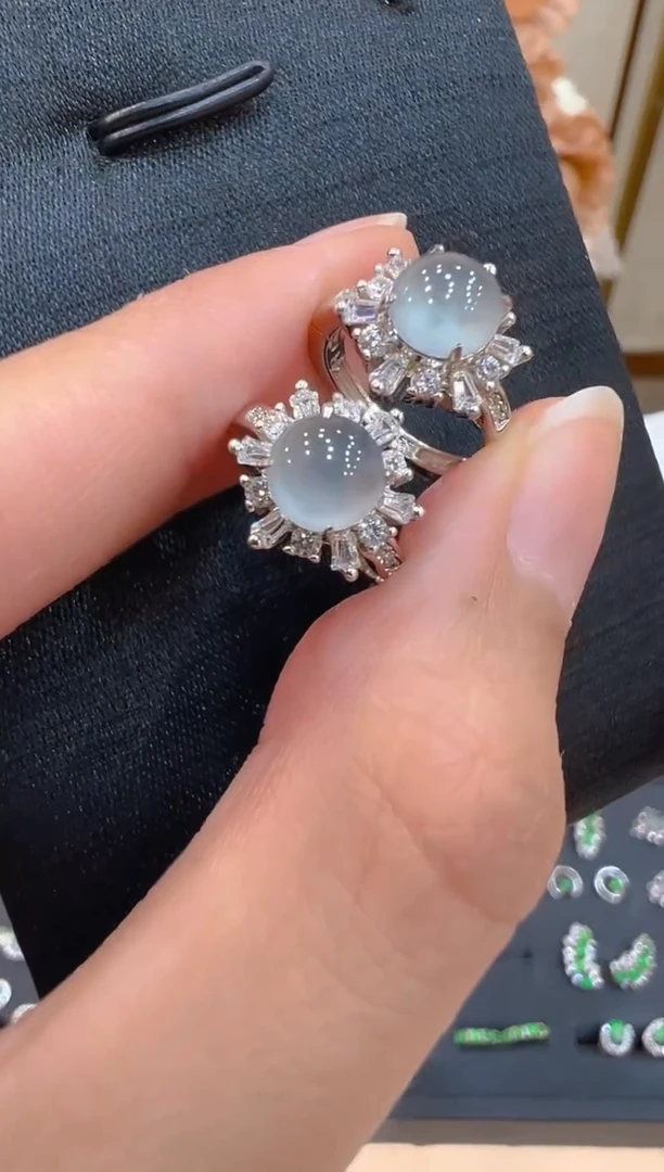 翡翠银S925镶嵌耳饰多样性团购发一件