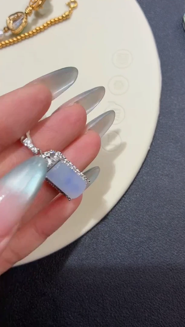 吊坠(不含链)银S925镶嵌翡翠让****儿吊坠