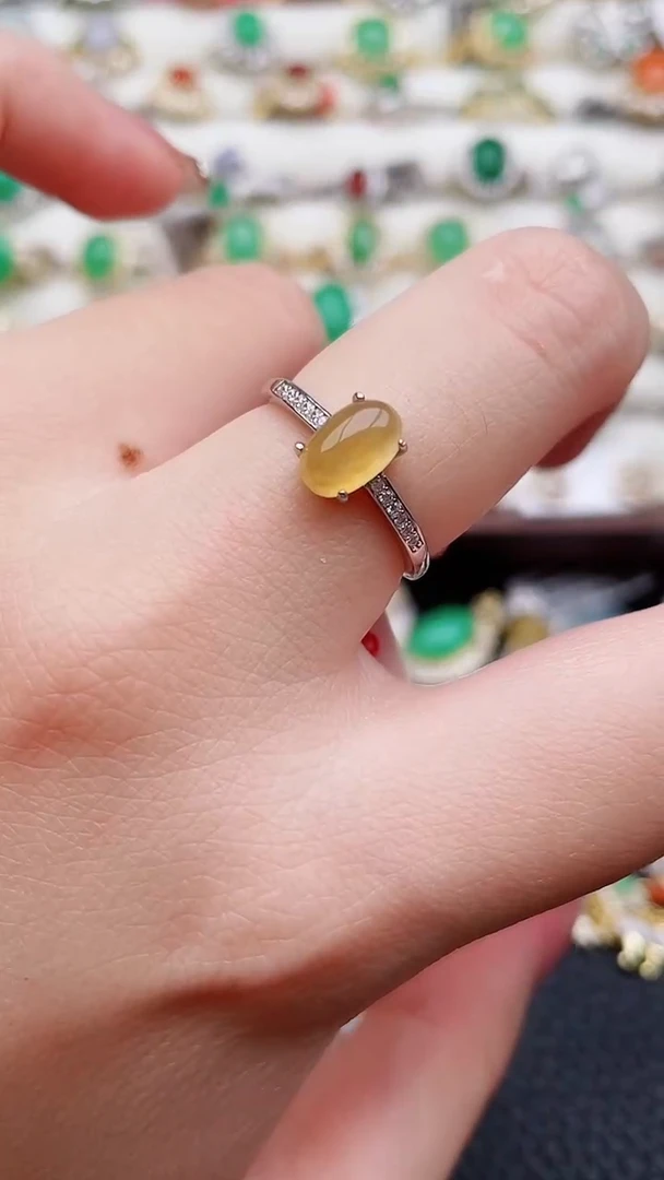 银S925镶嵌戒指翡翠58