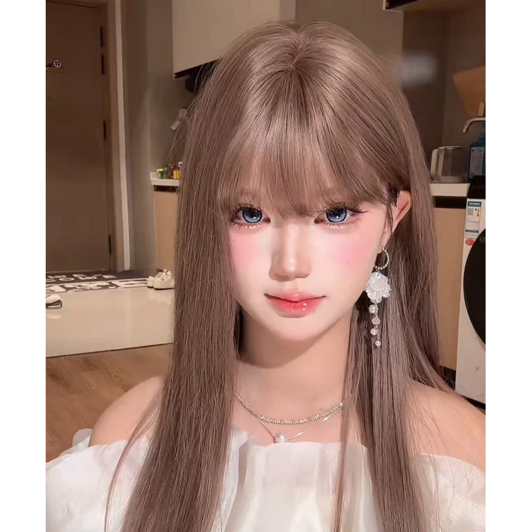 618福利生椰拿铁粉棕色长直发梦幻自然夏天氛围感