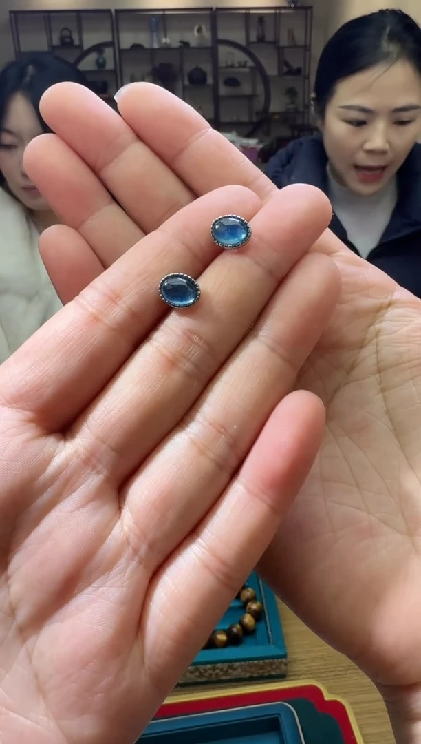 未镶嵌耳钉海蓝宝石多样性发一件 005