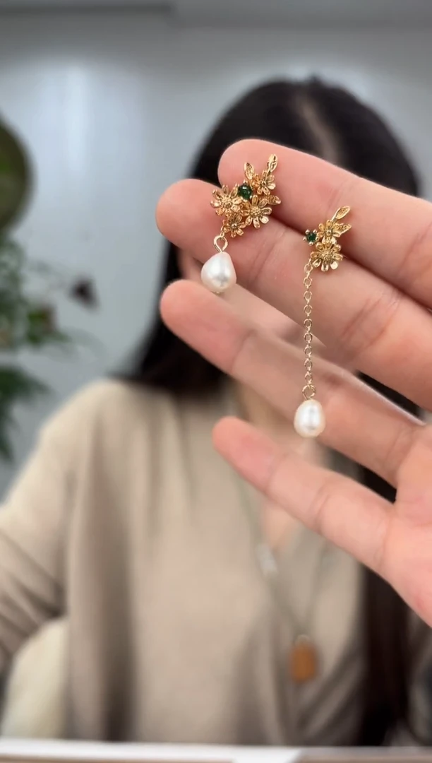 未镶嵌耳饰淡水珍珠雏菊【耳钉】