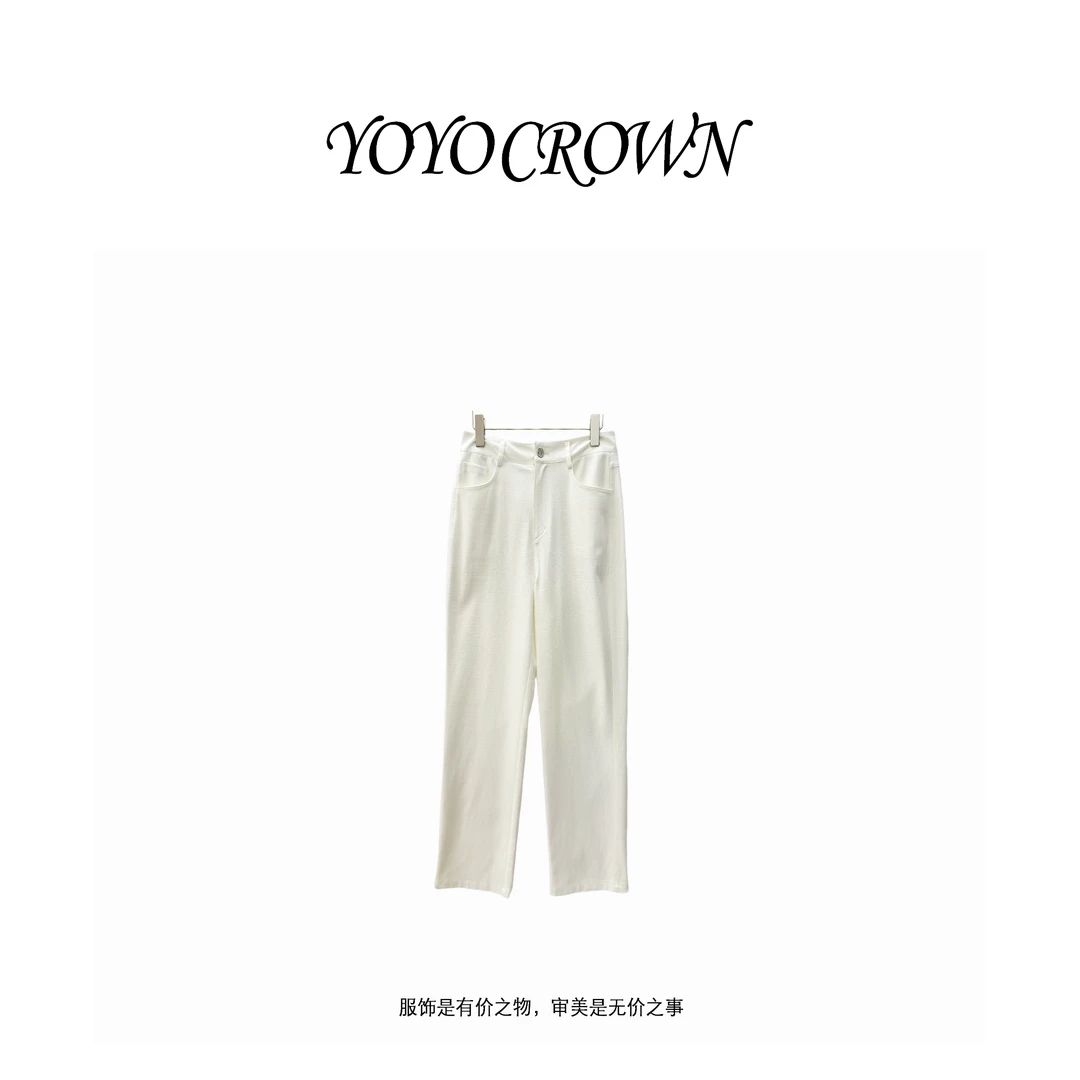 YOYO CROWN 显瘦清凉莱赛尔直筒纯色天丝牛仔裤不褪色