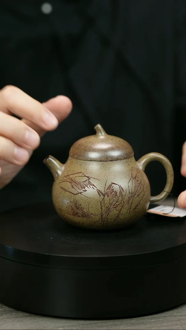 茶壶紫砂豪H2235李琴段泥柴烧虾趣茄瓜