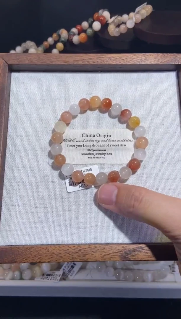 未镶嵌手串水晶20号链接-8咪+ 兔毛水晶手串