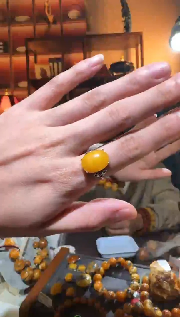蜜蜡颈饰银S925镶嵌5461天然蜜蜡珠宝奇石